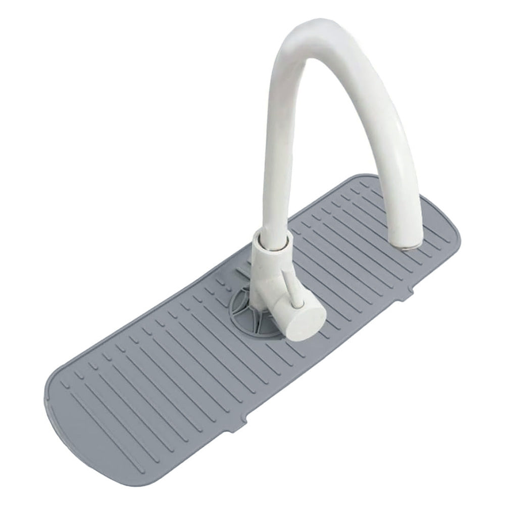 Silicone Sink Mat Quick Dry Sink Splash Guard for Kitchen and Bathroom-Grey