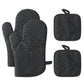 Cotton Silicone Oven Mitts Set with Pot Holders