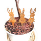 3Pcs Rust Easter Bunny Metal Garden Stake