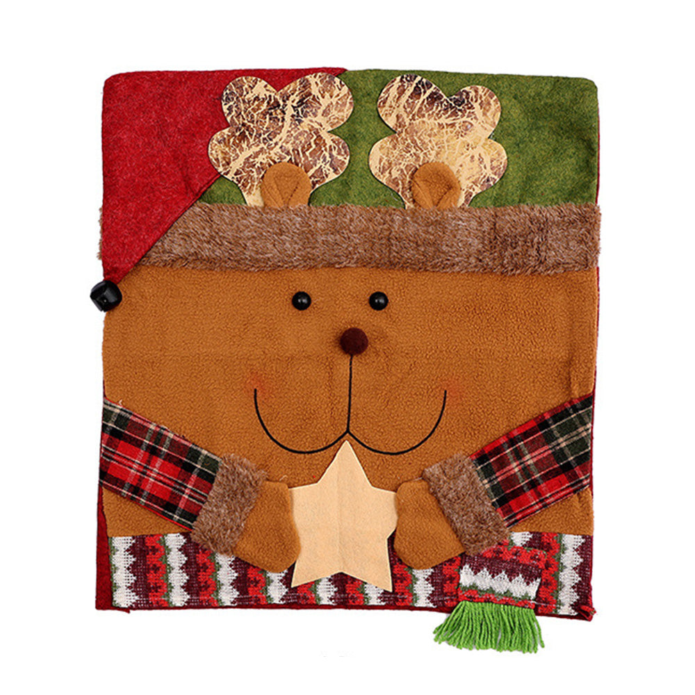 Christmas Chair Covers with Santa Hat for Holiday Dinner Party