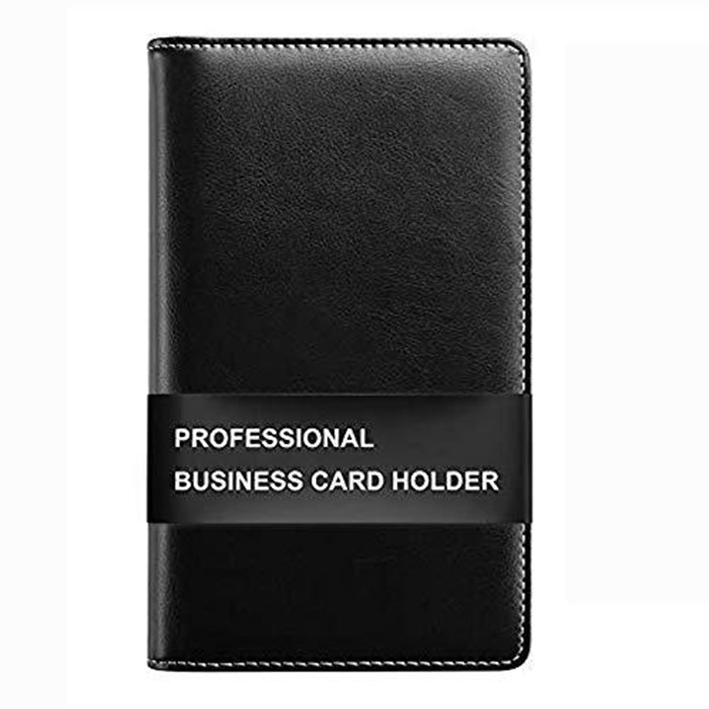 Portable Leather Business Card Holder Album 120-Slot Capacity