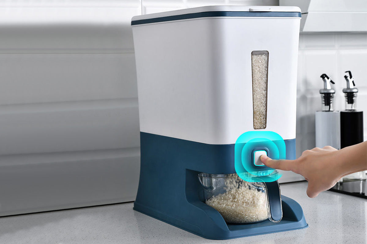 12KG Rice Dispenser Large Food Container Grain Storage Bin with Measuring Cup