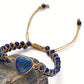 Handmade Natural Stone Beaded Bracelet Adjustable Woven Bangle for Women Jewelry