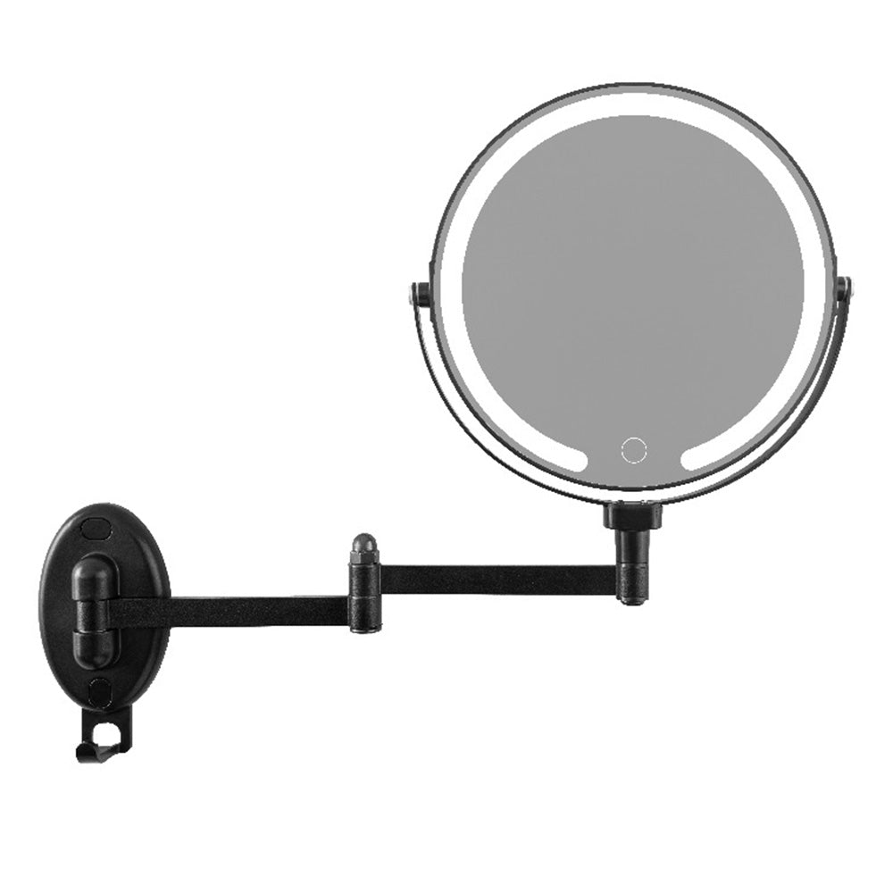 Extendable Wall Mounted LED Makeup Mirror with 7X Magnification and 3 Colors