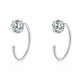 Half Hoop Earrings for Women Lightweight Sterling Silver Stud Earrings for Party Daily Life