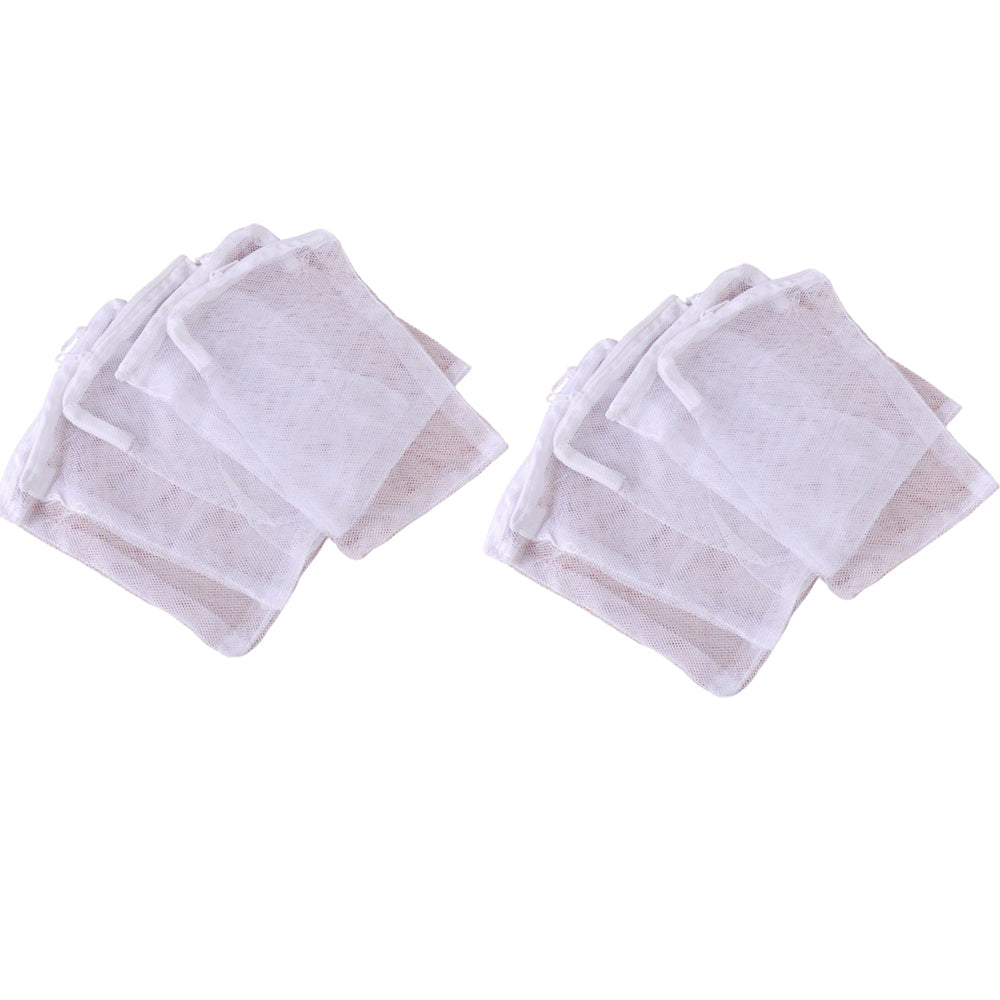 10Pcs Nylon Mesh Aquarium Filter Media Bags with Zipper for Fish Tank Pond