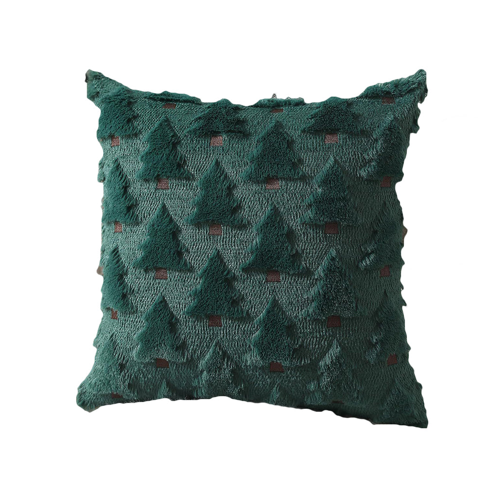 Christmas Pillow Covers 45x45cm Soft Plush Xmas Tree Throw Pillow Cases(No Insert)