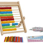 Wooden Abacus for Math with Counting Sticks Number Alphabet Cards Educational Toy