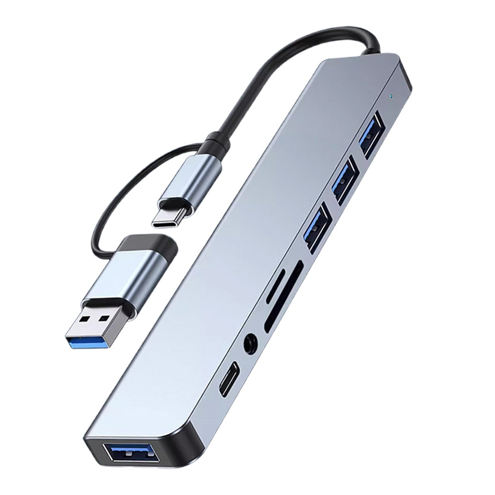 8 In 1 USB-C And USB-3.0 HUB Multiport Adapter Multifunction Splitter Docking Hub