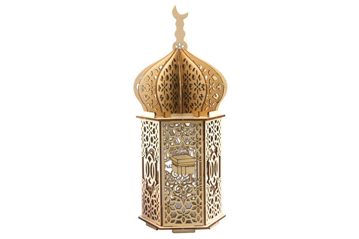 Christmas Wooden Lantern – Decorative Carved Hollow LED Night Light for Holiday Home Decor