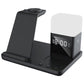 6-in-1 Wireless Charger with Alarm Clock and Night Light for Smartphone/Watch/Earbuds