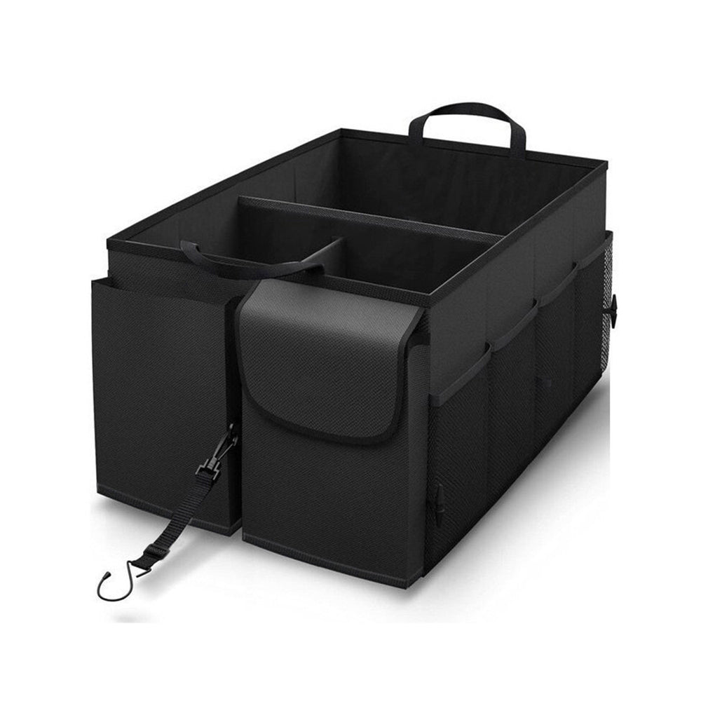 Foldable Car Trunk Organizer with Handles and 3 Compartments