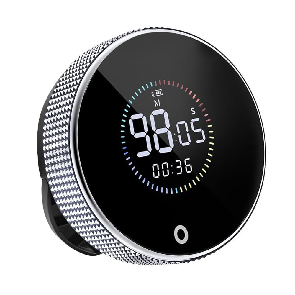 Attachable Rotary Digital Kitchen Timer with Large LED Display Visual Countdown for Cooking Study