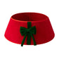 Christmas Tree Collar with Bow Holiday Tree Decor for Tree Stand and Wire Cover-Red