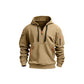 Fleece Hooded Sweatshirt Casual Hoodie for Men-Khaki