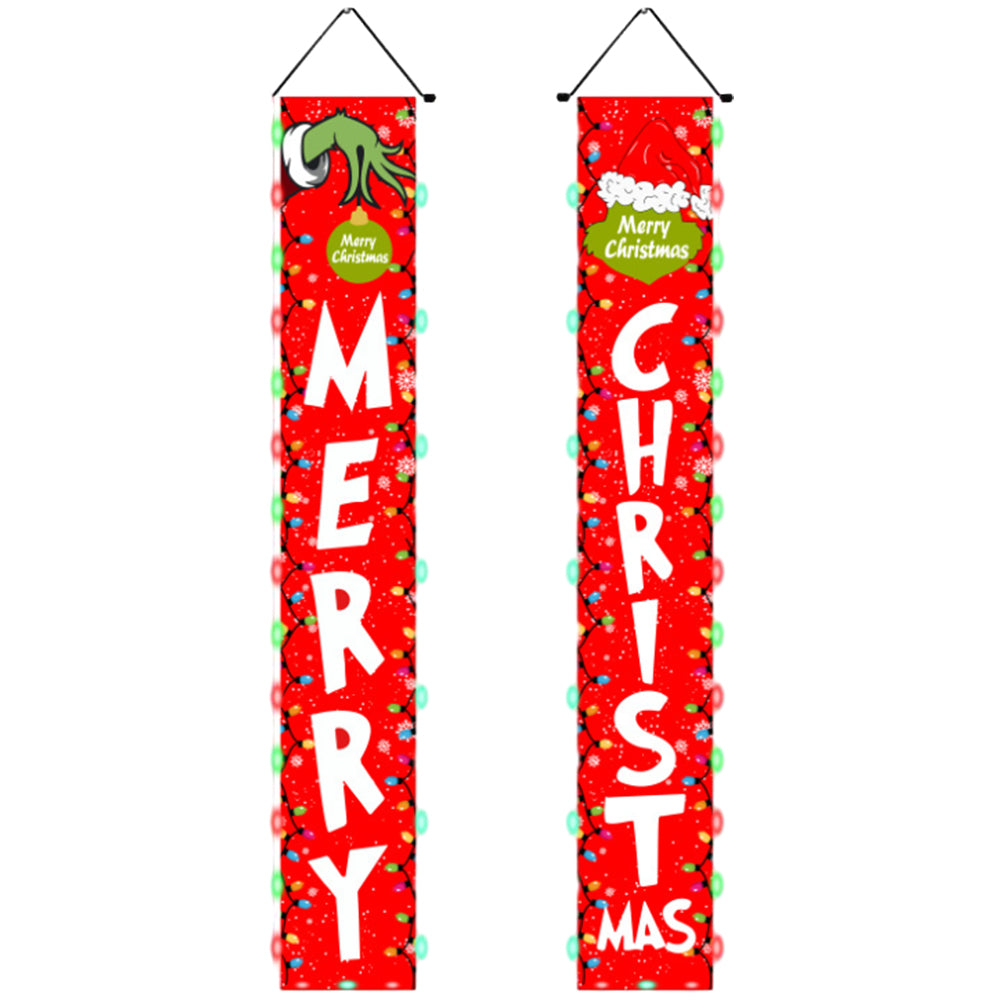 Christmas Decorations Outdoor Banner with LED Merry Christmas Decor Porch Sign