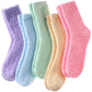5 Pairs Womens Fuzzy Plush Socks Warm Winter Sleeping Soft Cozy Home Lounge
