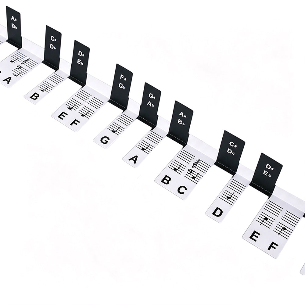 Reusable 88 Key Piano Note Guide Strip with Staff and Note Names
