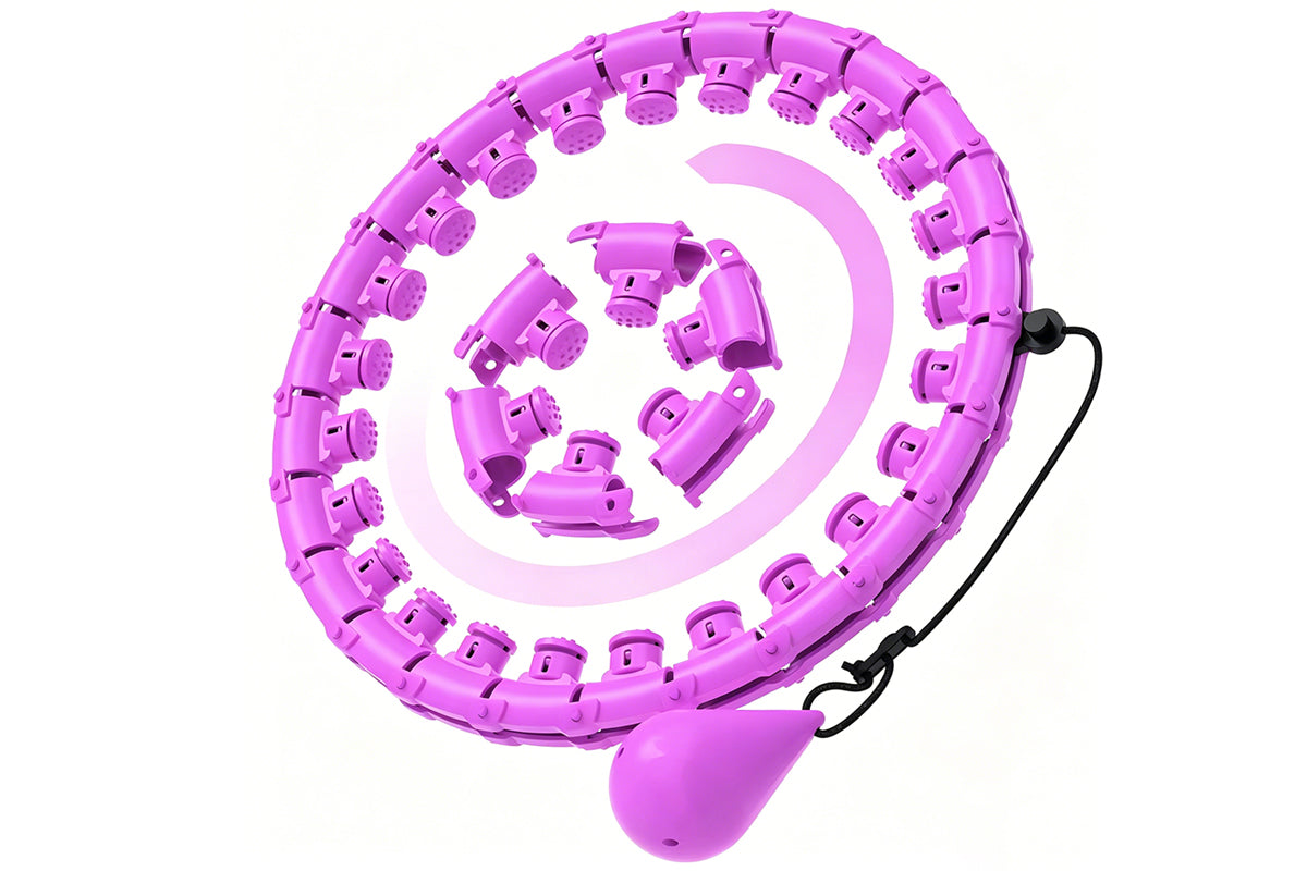 32 Section Detachable Weighted Hula Hoop Adjustable 26 to 58 Inches