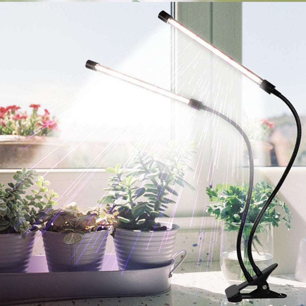 2 Head Indoor Clip LED Grow Light Growing Veg Flower 8W Plant Lamp