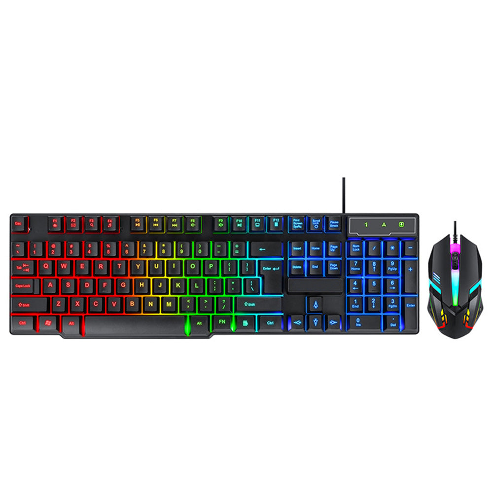 Wired Gaming Keyboard and Mouse Set with RGB Backlight USB