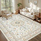 Large Floor Rug Crystal Velvet Vintage Boho Non-Slip Carpet for Bedroom Dining Room