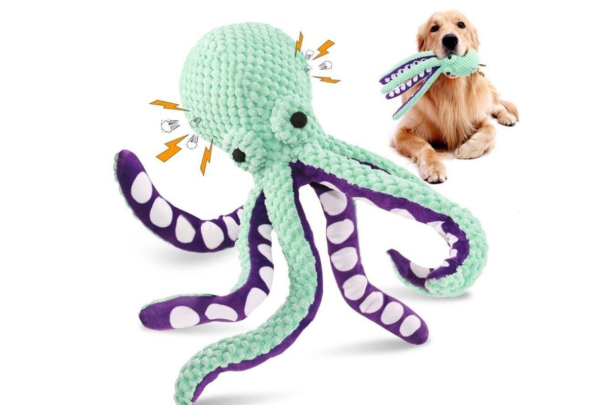 Large Squeaky Dog Toys Plush Octopus Dog Toys for Small Medium and Large Dogs