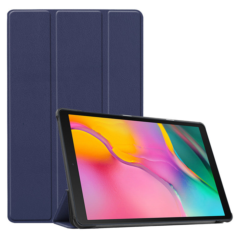 PU Leather Trifold Stand Case for Fire HD 10 2021 2023-Dark Blue