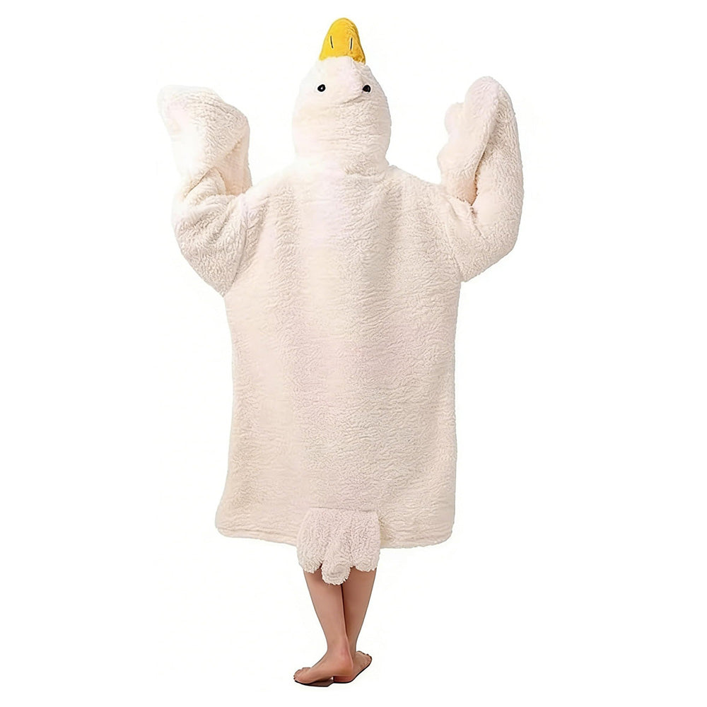 Oversized Hoodie Blanket Cartoon Goose Fleece Wearable Blanket-Style 1