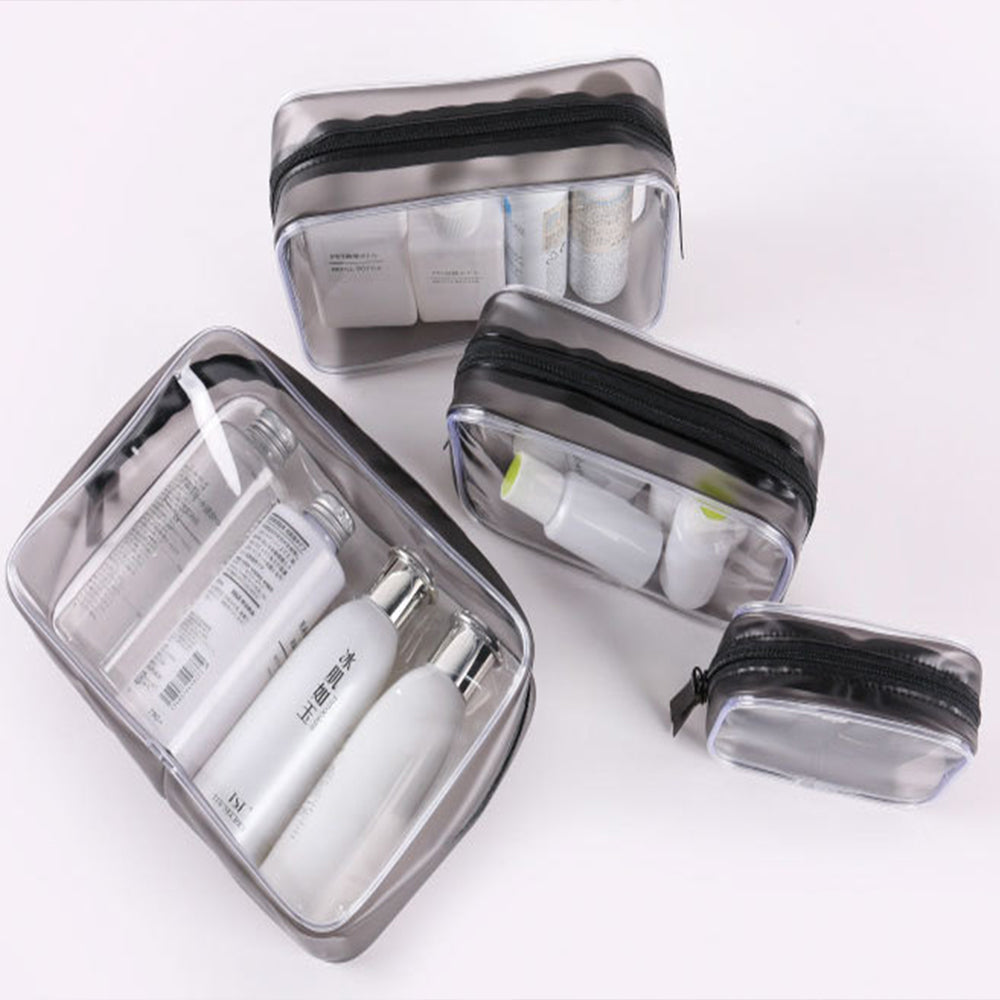 4 Packs Clear Cosmetics Bag with Zipper Portable PVC Toiletry Makeup Bag