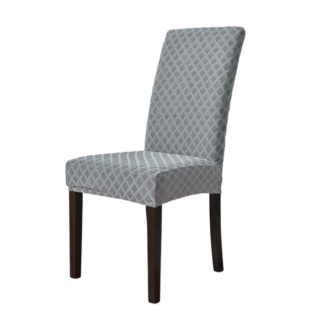 Jacquard Rhombus High Back Elastic Chair Cover