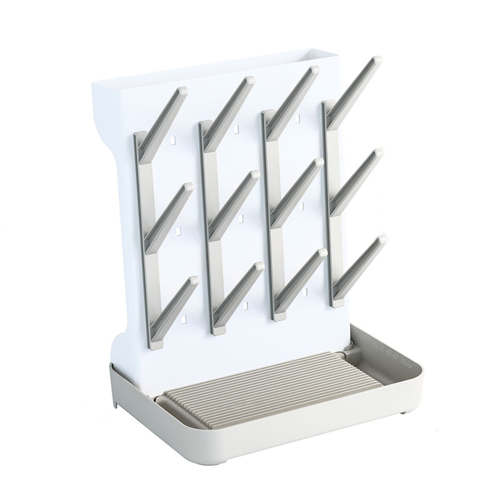 Detachable Bottle Drying Rack for 12 Bottles with Accessories Holder