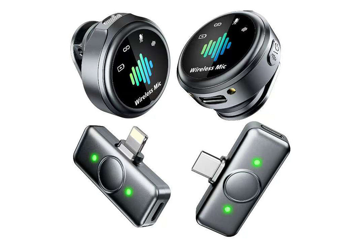 Dual Receivers Mini Microphone Lavalier Microphones With Magnetic Clip