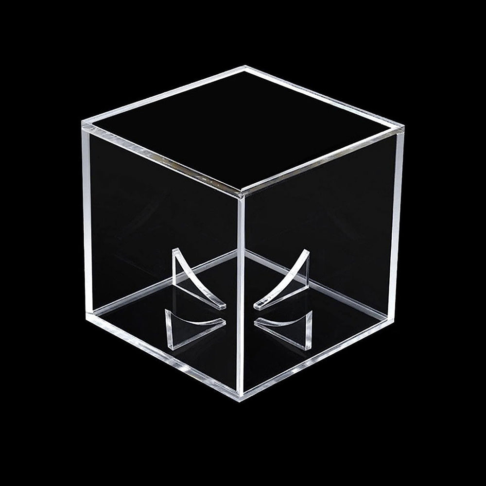 2Pcs Square Baseball Holder Stackable Cube Display Case with UV Protection
