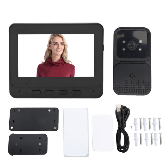 Wireless WiFi 1080P Video Doorbell Camera with Monitor 2 Way Audio Infrared Night Vision 2.4GHz 120 Degree Lens