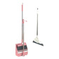 3Pcs Set of Plastic Broom with Foldable Standing Dustpan and Scraper Broom