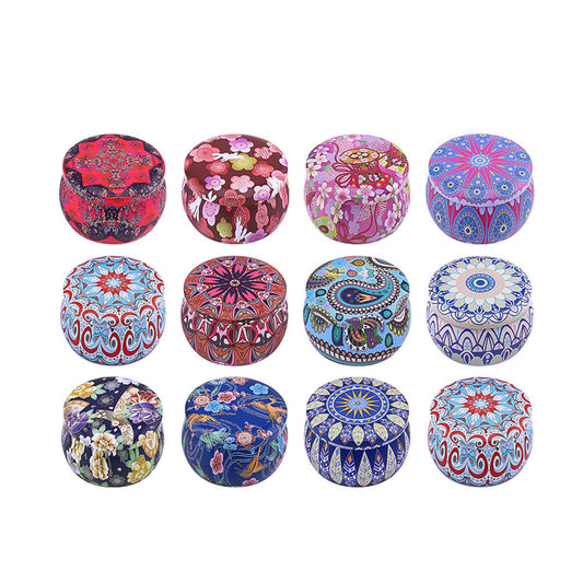 12Pcs Empty Tinplate Candle Box Tins Jars Container for DIY Candle Making