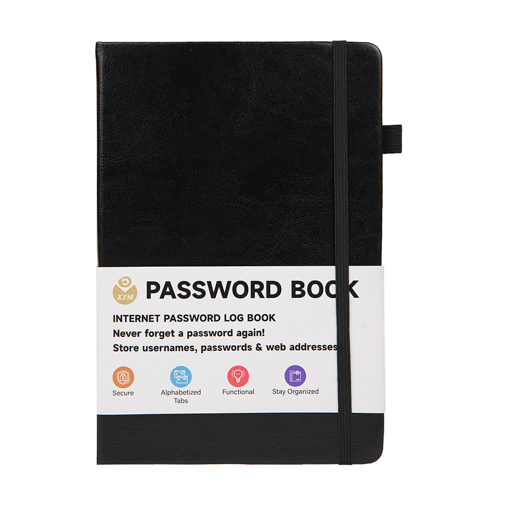 Password Keeper Book with A to Z Alphabet Tabs and Elastic Closure