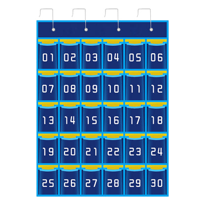 Numbered Classroom Sundries Closet Pocket Chart for Cell Phones Holder