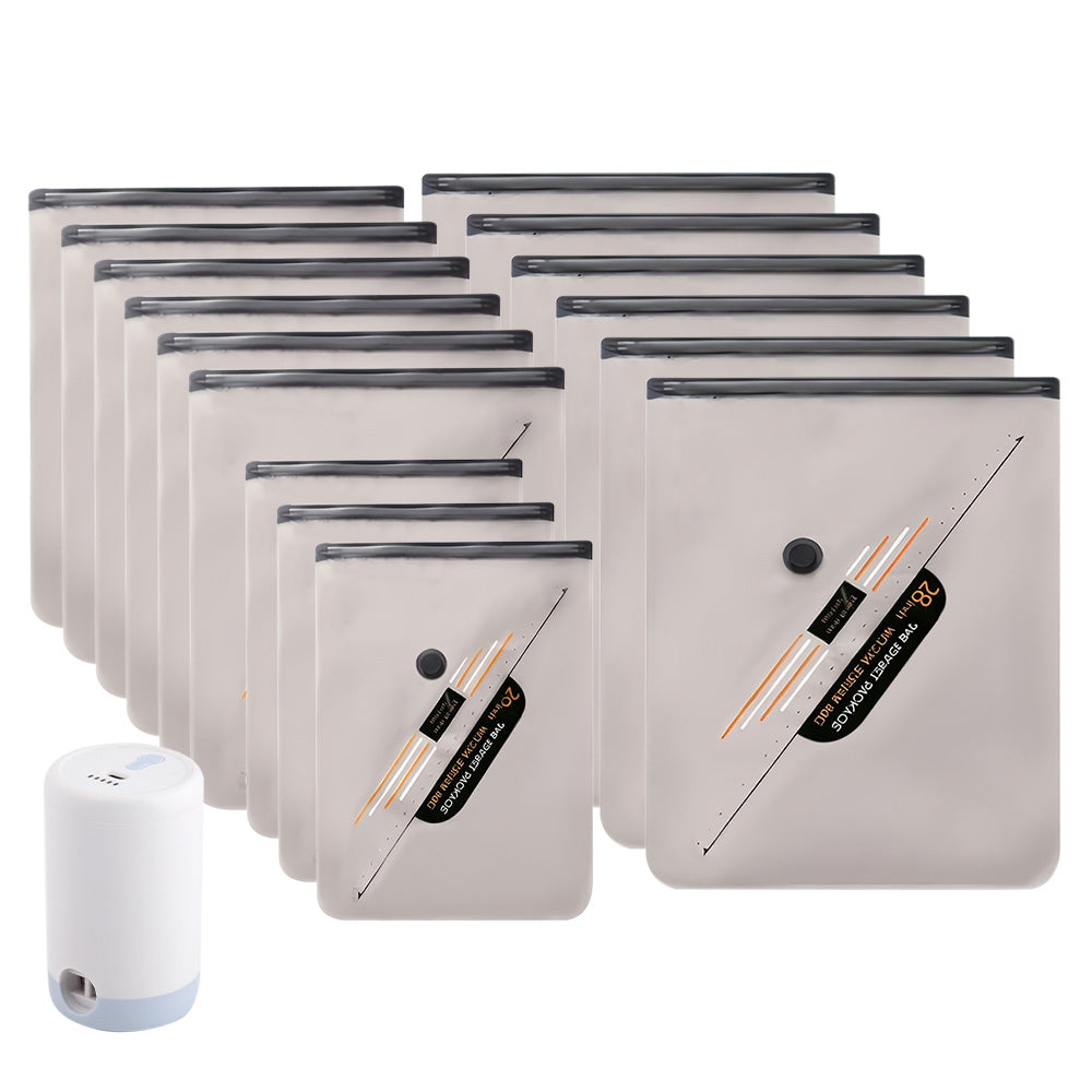 16 PCS Travel Vacuum Bags with Wireless Pump Space Saver Bags for Home Travel