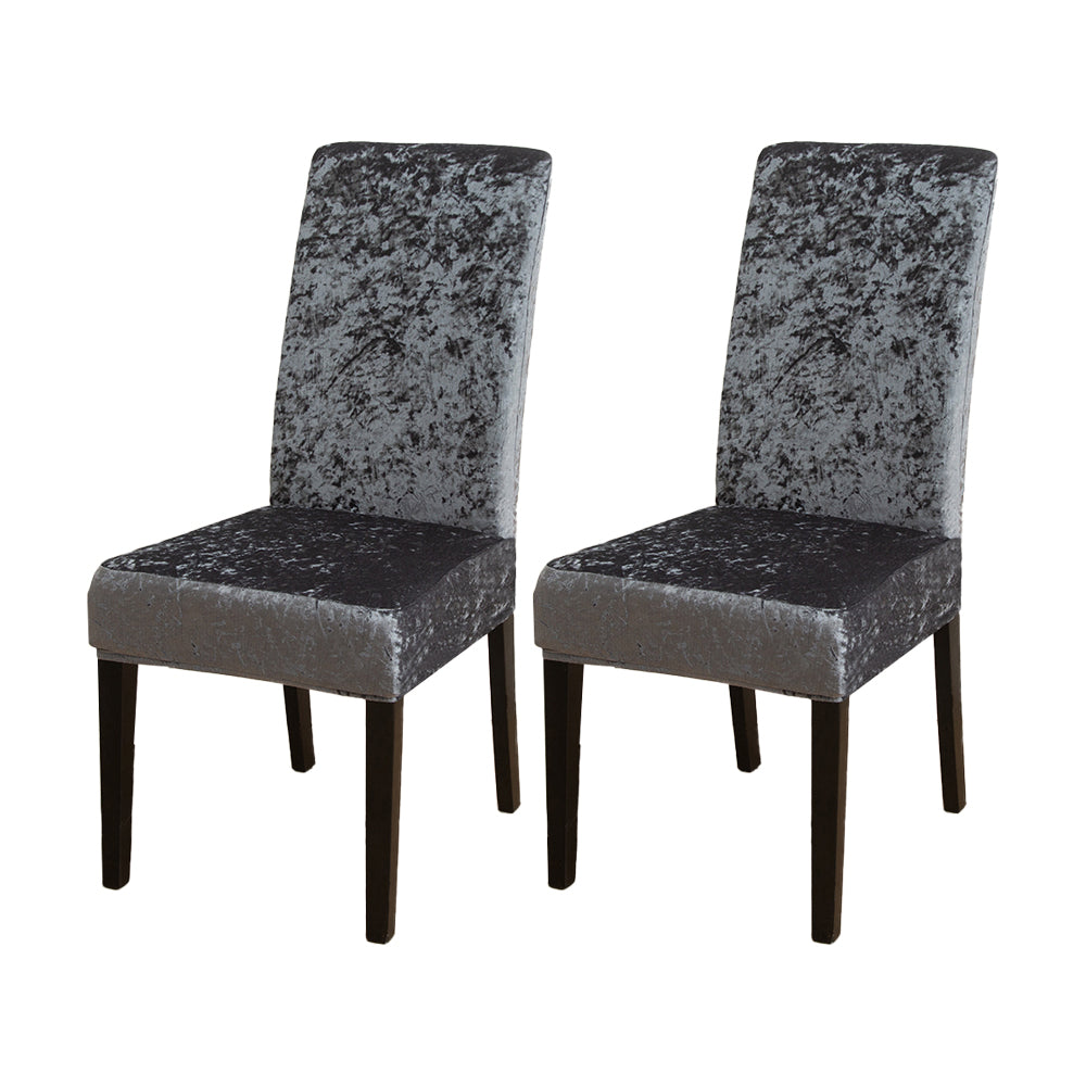 2Pcs Velvet Dining Chair Covers Stretch Chair Covers