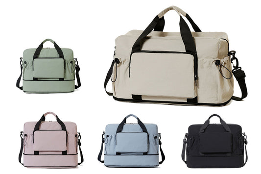 Expandable Travel Duffel Bag Gym Bag with Wet Dry Compartment