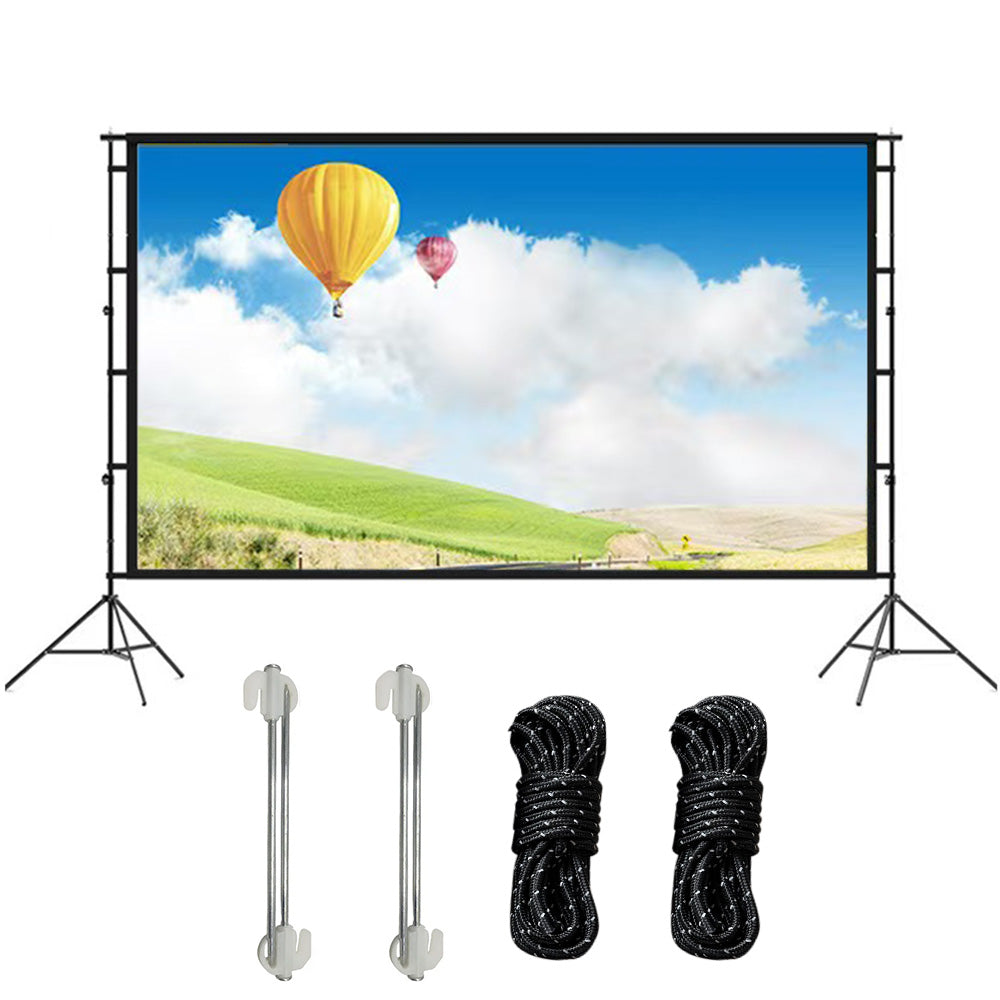 Portable Outdoor Projection Screen Double Stand Movie Screen with Carry Bag for Camping