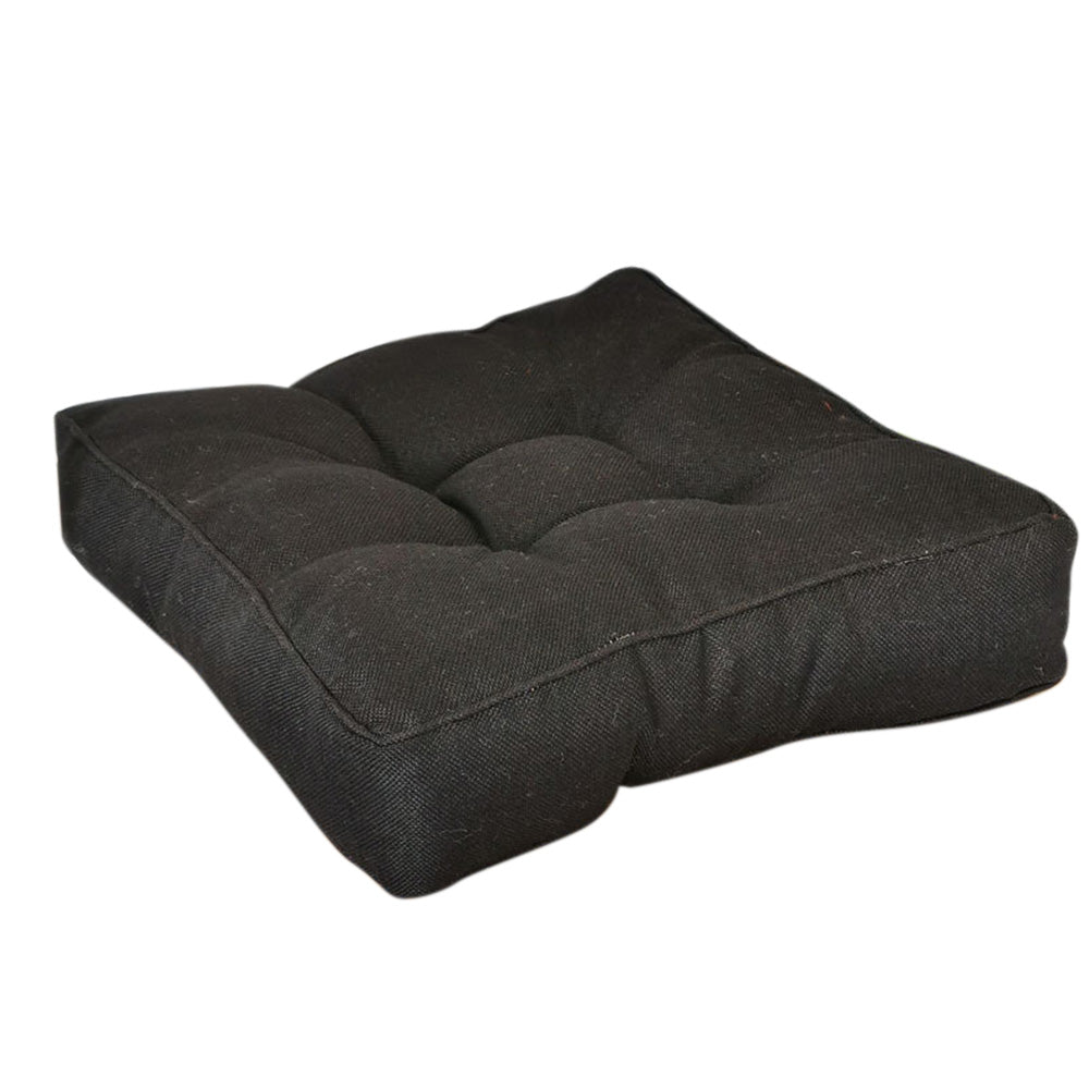 Thickened PP Cotton Padded Chair Seat Cushion with Rolled Edge-Black