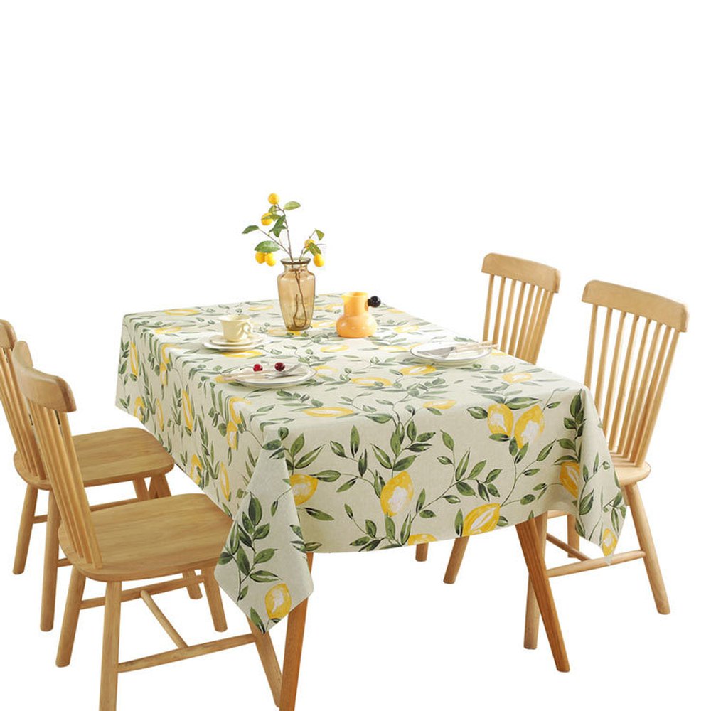 PVC Tablecloth Waterproof Oilproof with Lemon Pattern