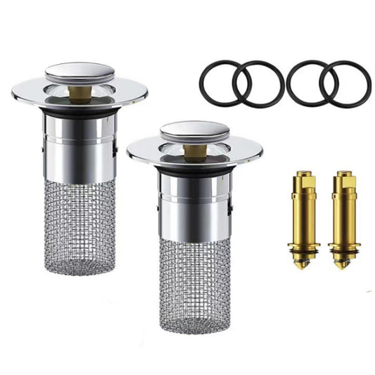 2Pcs Universal Bathroom Sink Pop-Up Stopper Drain Filter