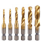 6Pcs HSS Hex Shank Tap Drill Bits Tools Set