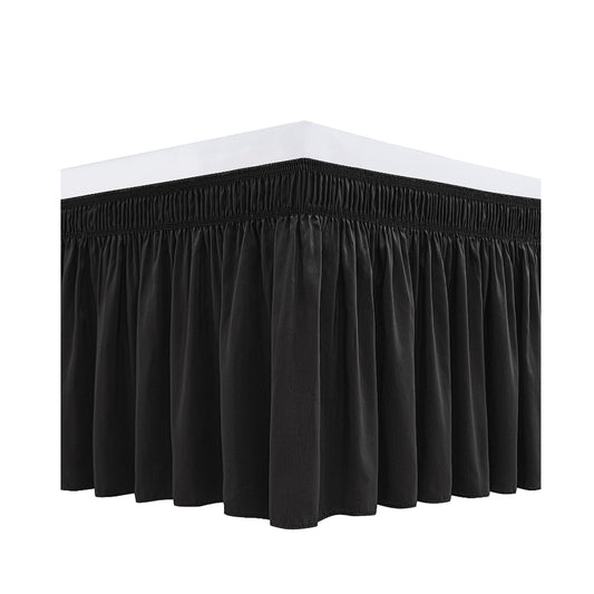 Wrap Around Dust Ruffles Bed Skirt with Adjustable Elastic Belt