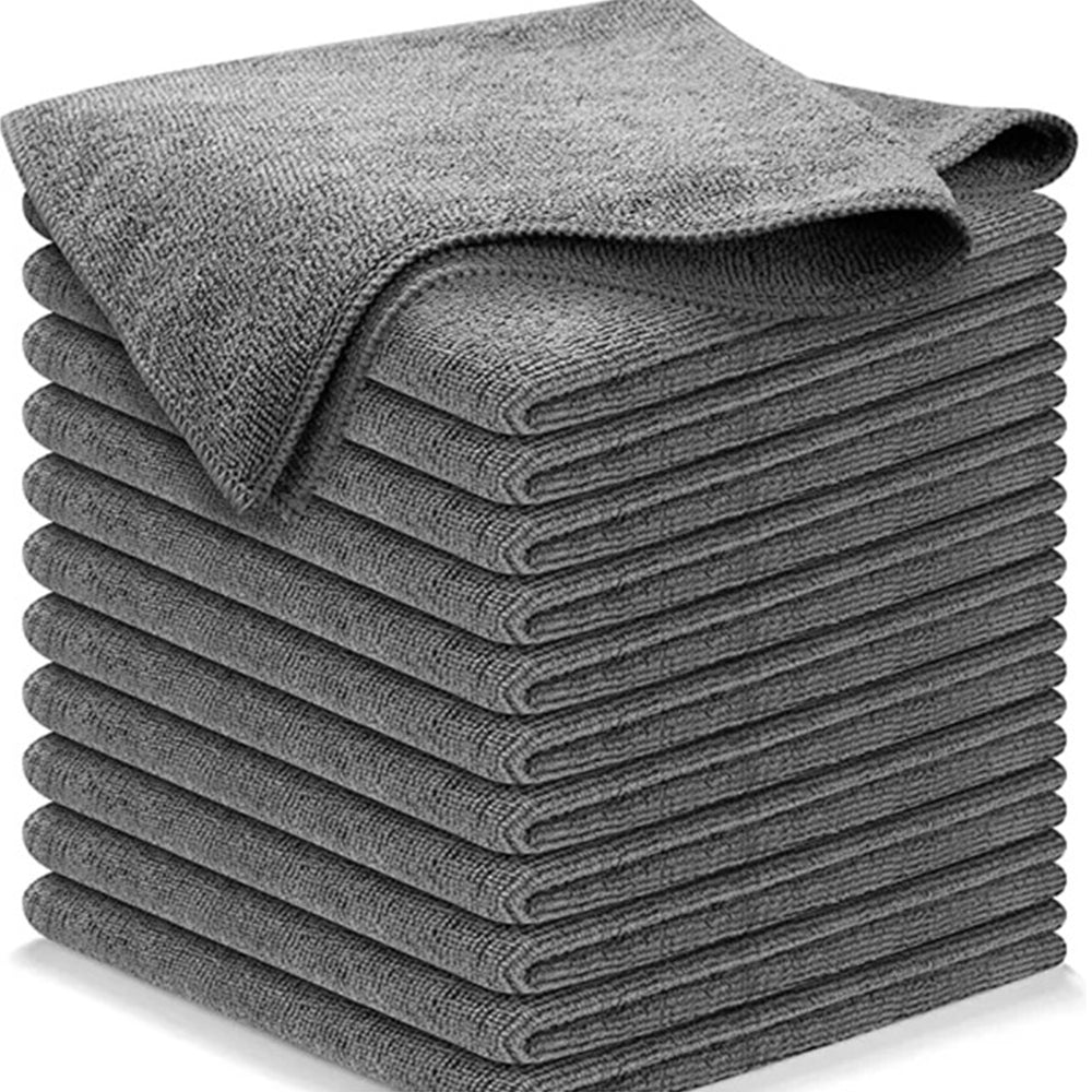 12Pcs Microfiber Cleaning Cloth Absorbent Car Towel Traps Grime Car Washing Cloth