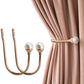 2Pcs U Shape Pearl Curtain Holdback Hooks with Screws